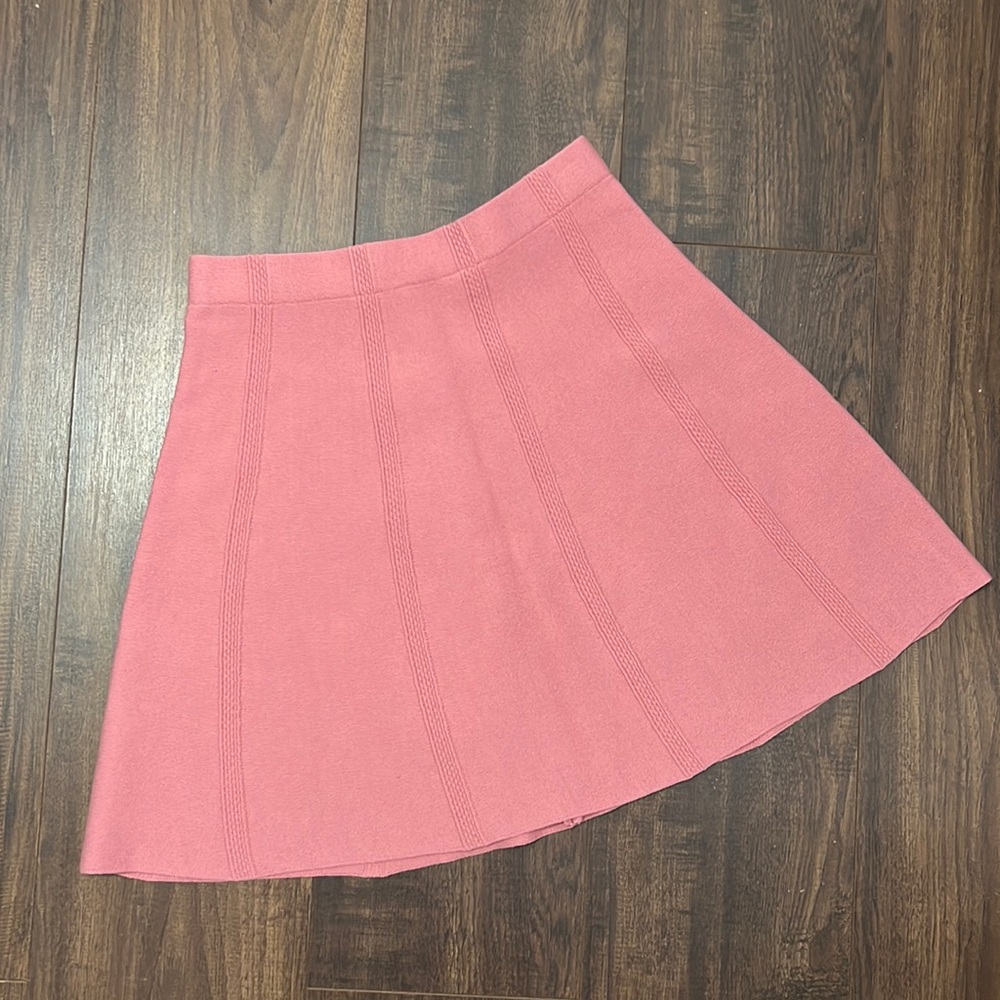 Zara Pink Knit A Line Skirt